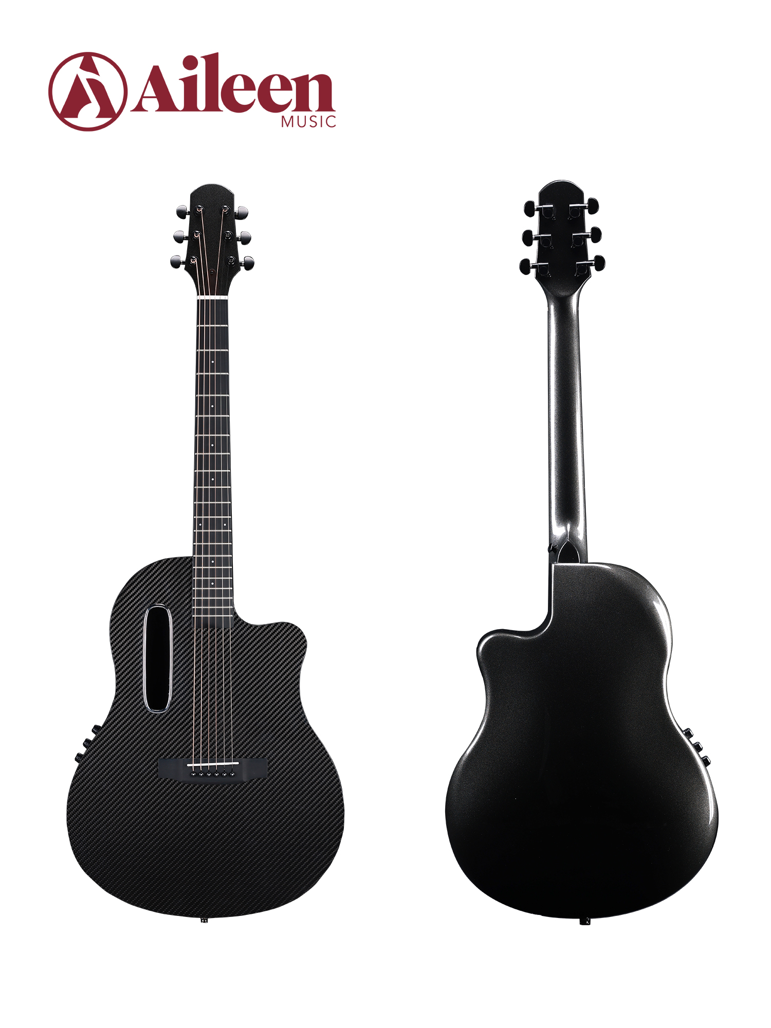 AFO350CE Good Quality 41" Carbon Top Round Back Acoustic Guitar