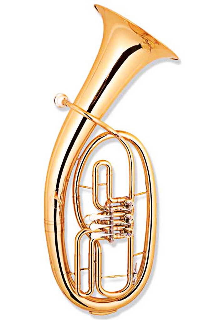 Gold lacquered 3-Rotary Valves Student Baritone(BR-MR3410G)