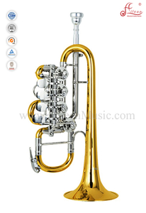 Yellow brass Piston Lacquer Finish Bb Key Rotary Trumpet (TP8820)