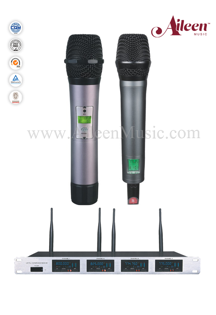 Handheld Four Channel Receiver UHF Wireless FM MIC Microphone (AL-4800UM)