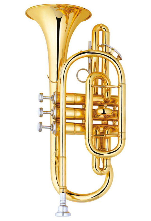 Brass lacquered bB Key Entry Grade Cornet(CN8710G)