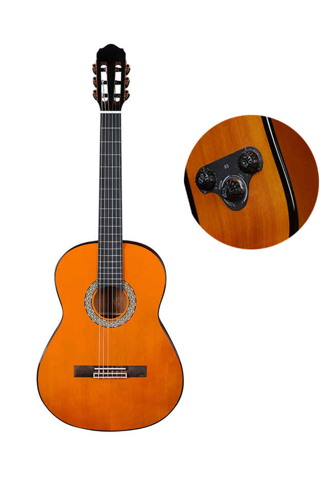Winzz Solid Top Flamenco 39" Electric Classical Guitar( WCG190E) 