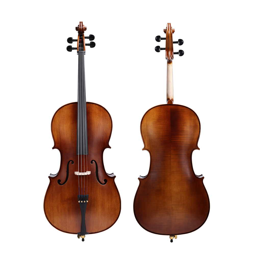3/4 Moderate Cello Flamed Maple Back Cello for Sale(CM110M)