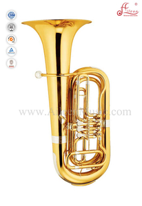 3 Valves Gold Lacquer Bb Key Rotary Tuba (TU9910)