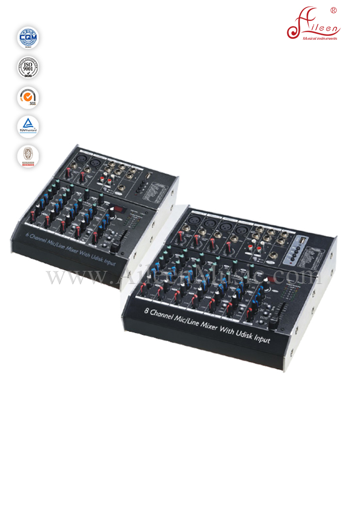 8 Channles Mixer 3-band EQ DSP Professional Mixing Console (AMS-C802FX)