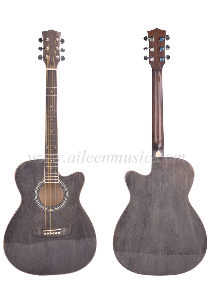 Full Size Hand Rubbed Process Round And Cutaway Body Acoustic Guitar (AF-GH00L)