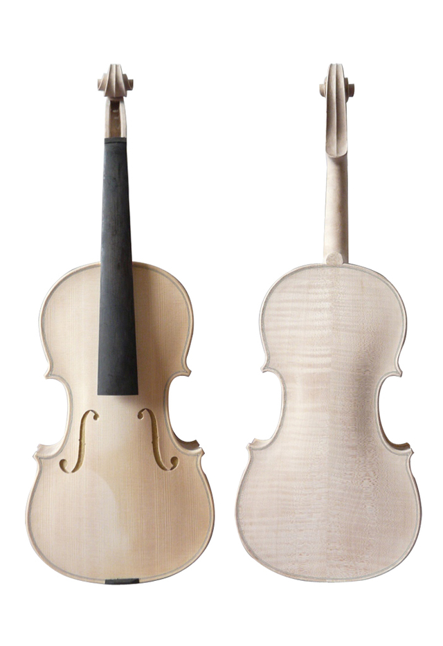 Unfinished White Violin for violin maker luthier, Unvarnished Violin (V100W)