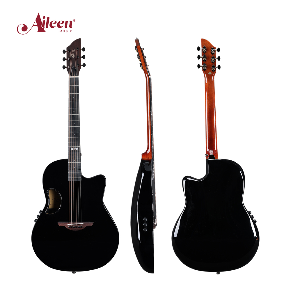 Winzz Round back carbon material acoustic electric guitar(AFO300CE)
