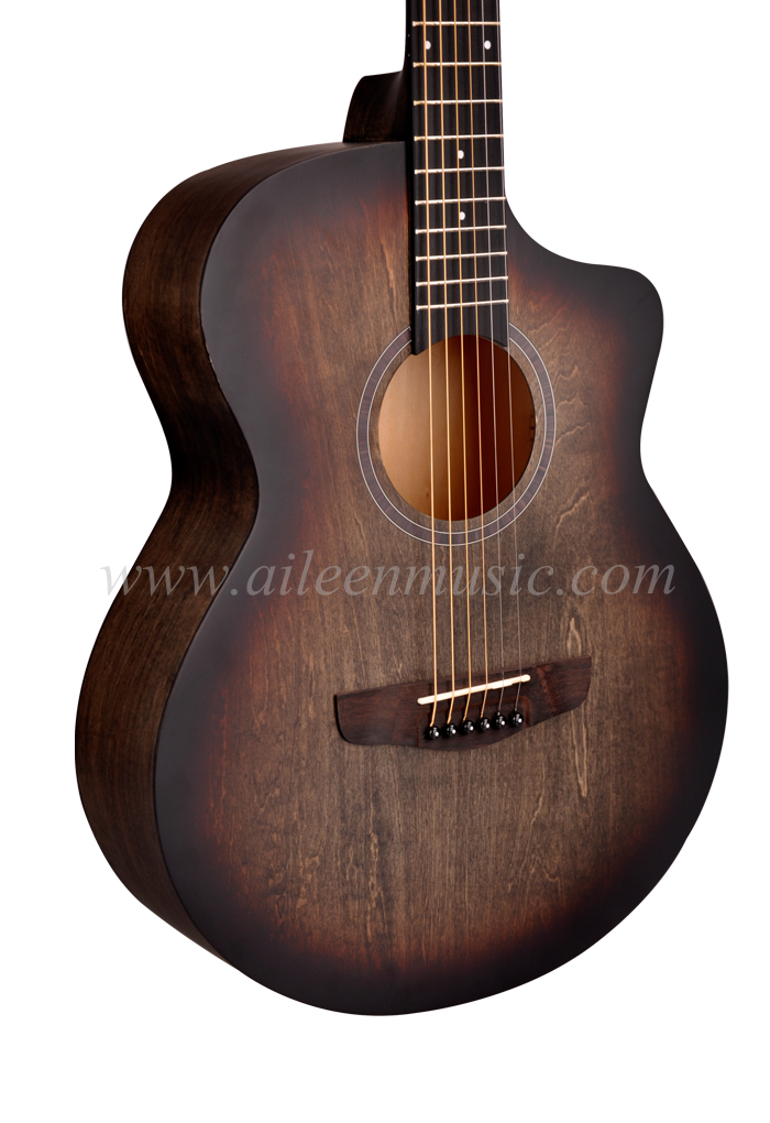 40 Inch Unique Stain Jf Cutaway Body with Hand Rubbed Finish Acoustic Guitar (AF01LC-J)