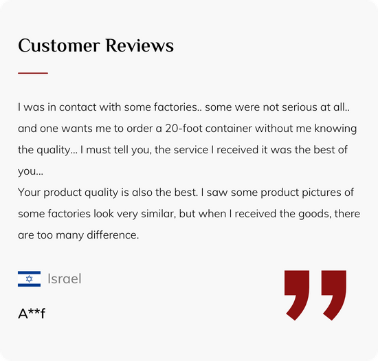 Israel customer review