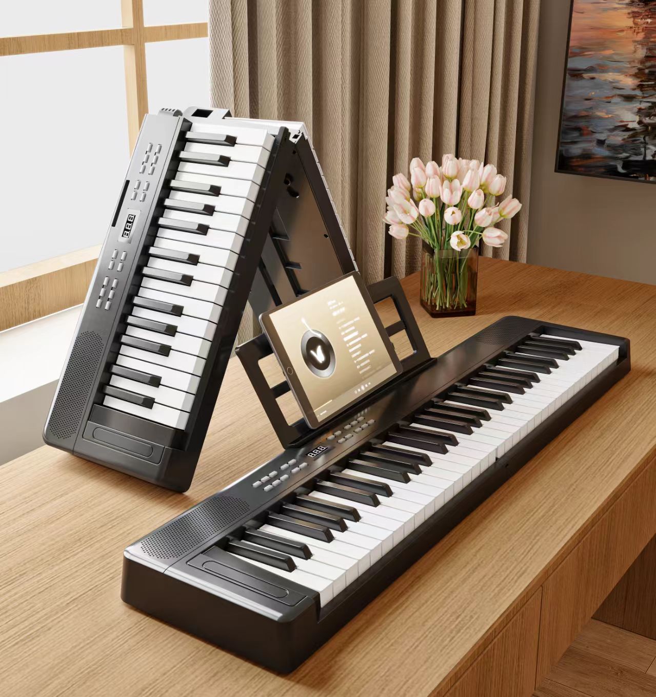EK-F6102 Fashion Musical Instruments 61 Keys Foldable Keyboard