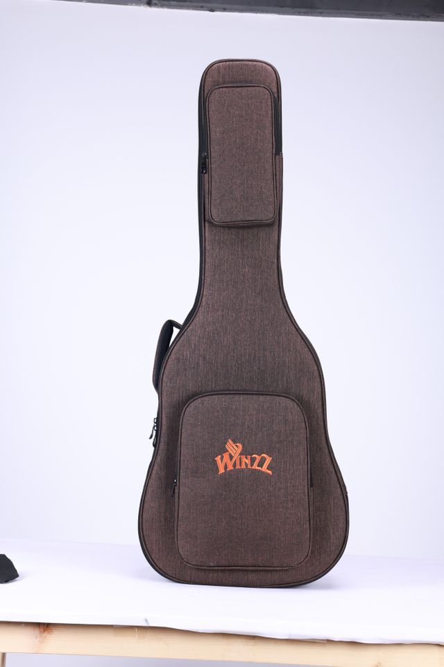 BGW5018 Factory Wholesale Brown Color 500D Snowflake Velvet Cloth Acoustic Guitar Bag
