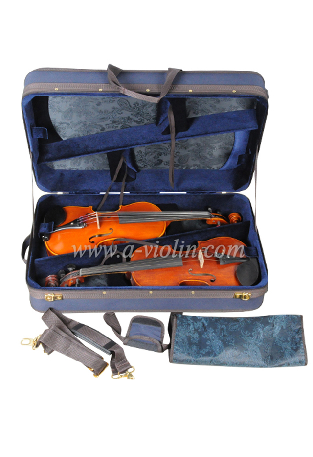 New Navy Blue Oxford Quadruple Violin Carriage Case(CSV407)