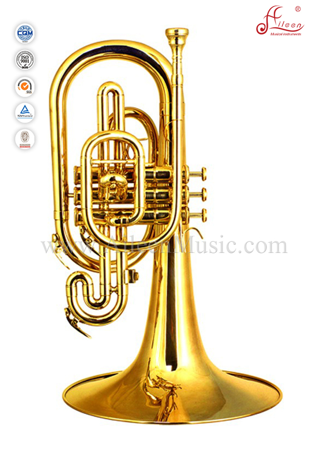 Yellow Brass Leadpipe F key Marching-Mellophone (MMF6200)