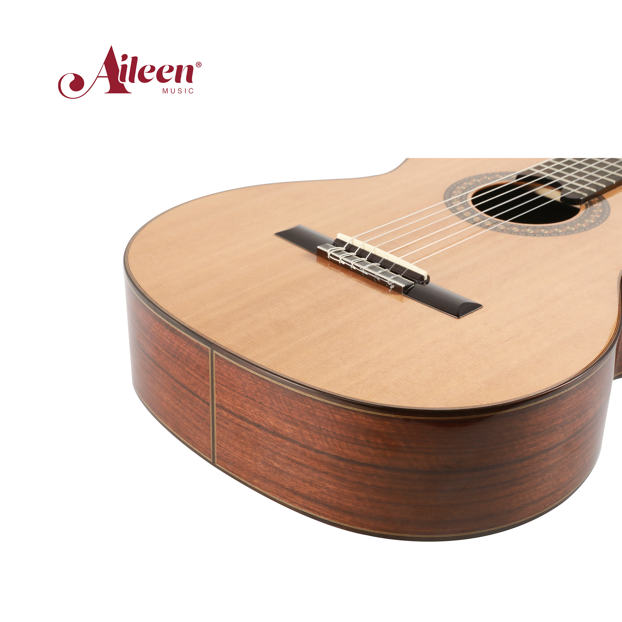 Solid Cedar Hand Made Classical Guitar Yulong Guo Co-branded Guitar with ABS Case(WGC2022C)