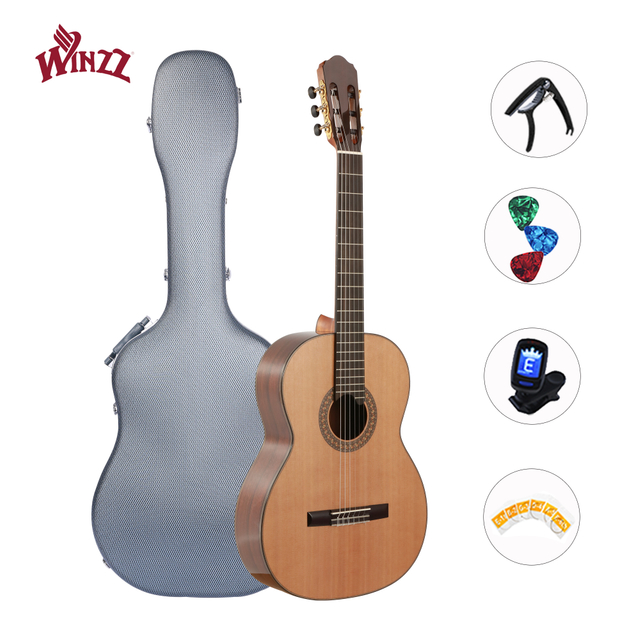 High-quality Customised Solid Cedar Hand Made Classical Guitar with ABS Case(WGC2022C)