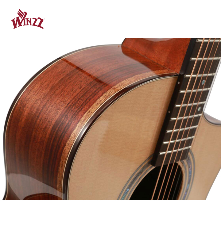 Solid Sitka Acoustic Guitar Yulong Guo Cutaway Shape with Guitar Case(WGA2022SC)