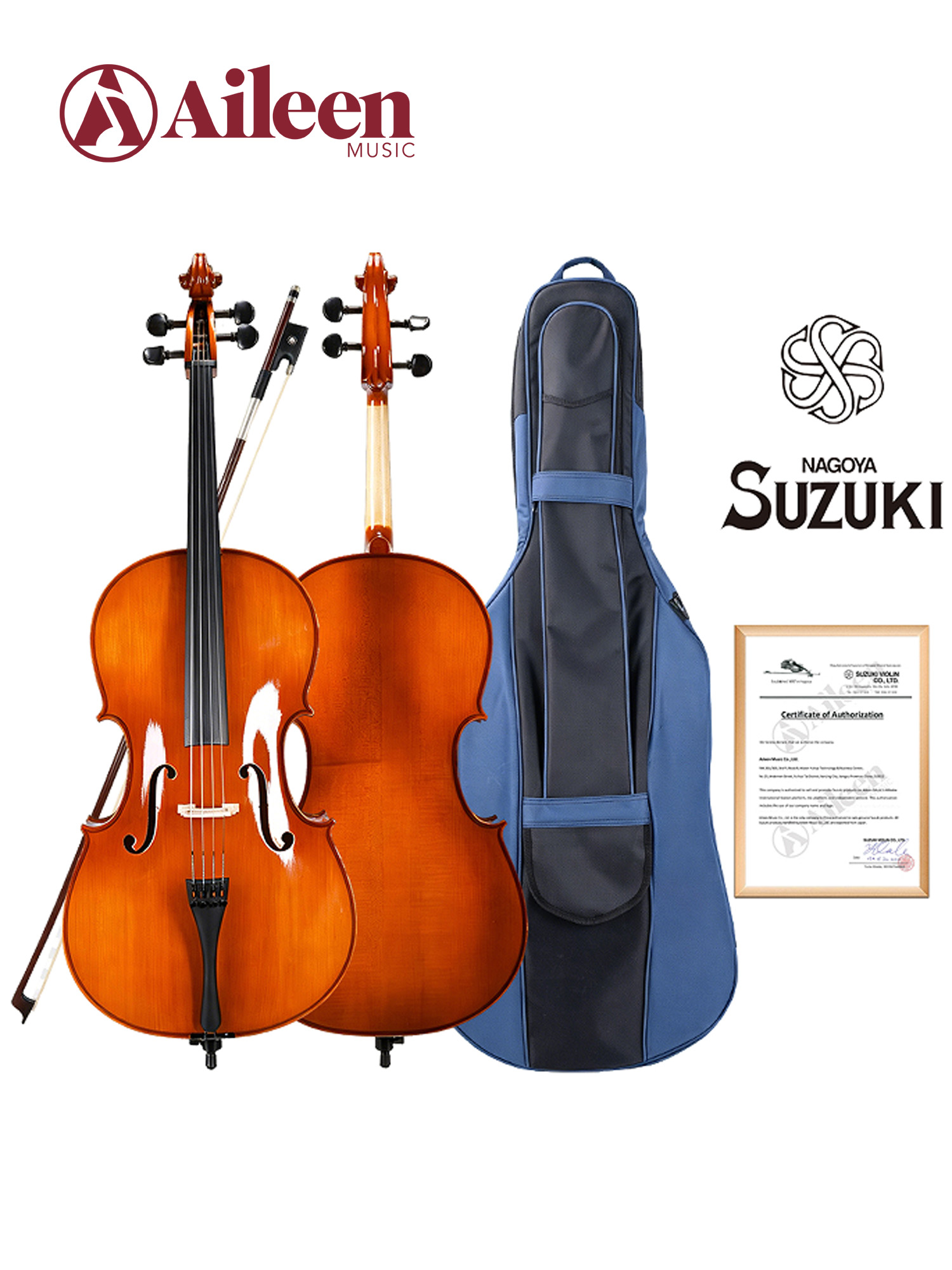 SC-10AL Solid Spruce Top 4/4-1/16 Profissional Student Cello Kit