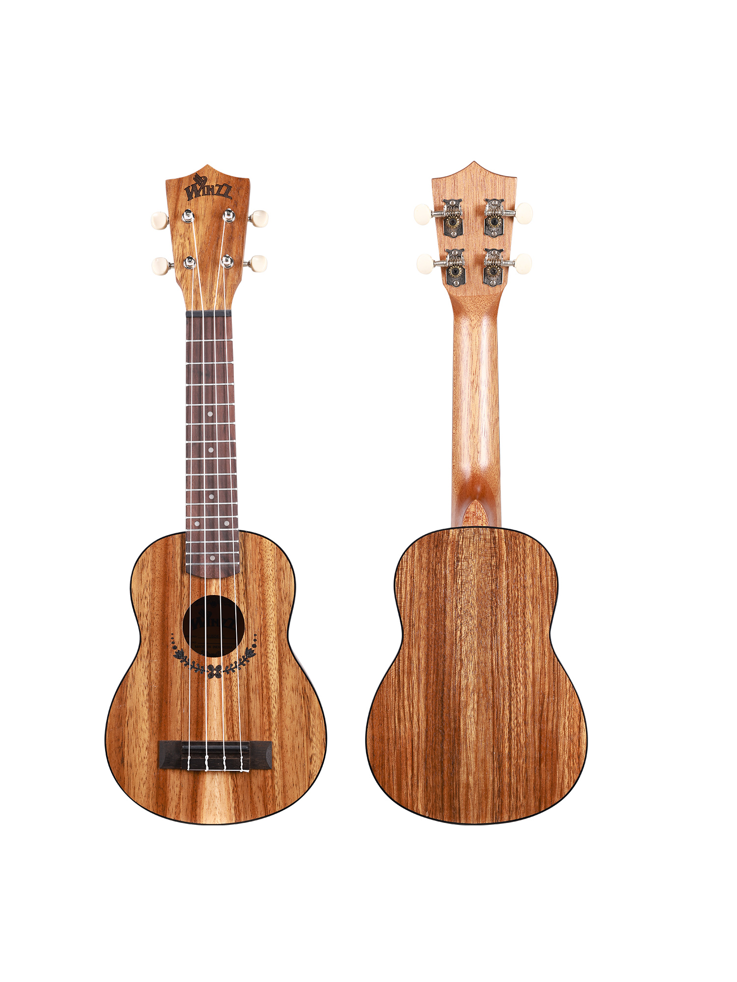 AU603-23 Winzz Quality Concert Koa (white Fiber) Plywood 23'' Ukulele Made in Indonesia