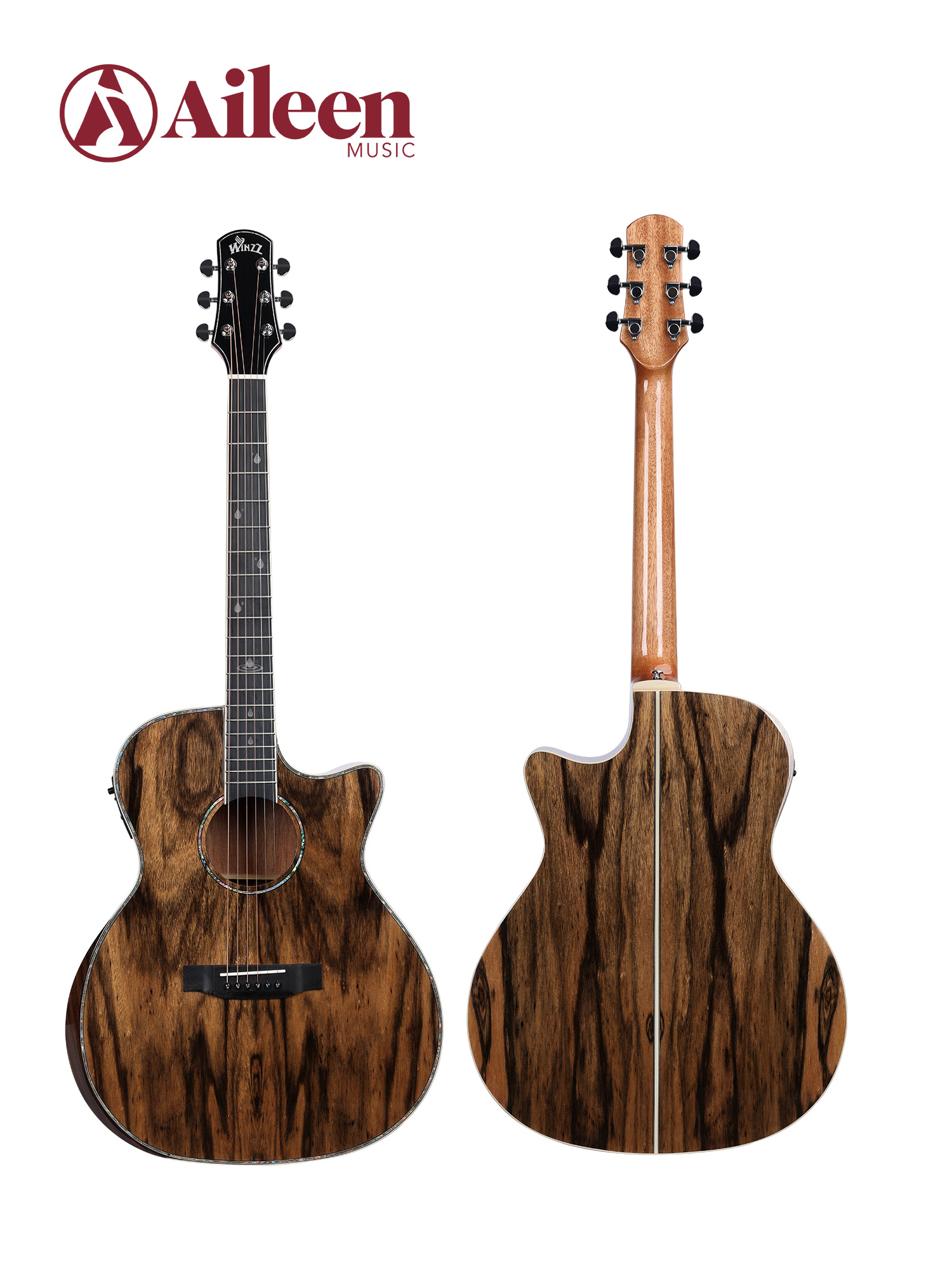 WAG901CE Winzz Exotic Material 41'' GA Shape Acoustic Guitar 