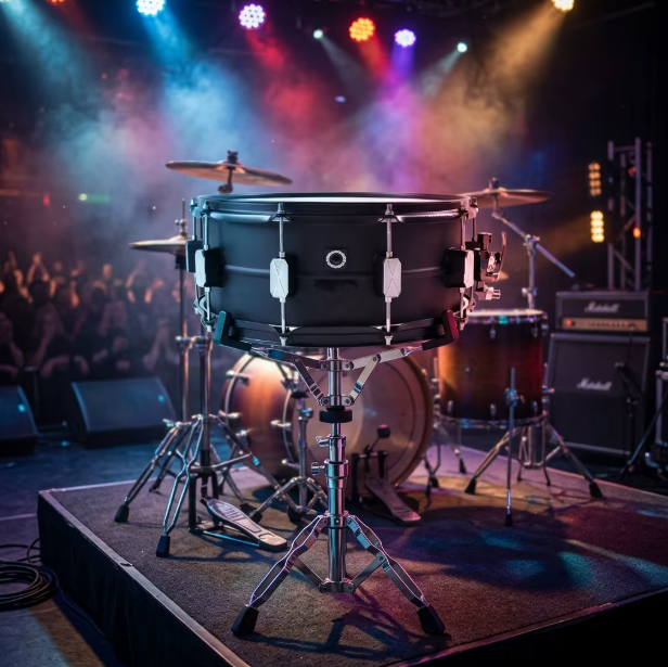 SN-LBB1 14''x5.5'' Aluminum Drum Shell Black Drum Circle Professional Snare Drum
