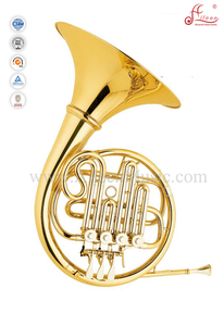 bB key Brass lacquered 4 Keys Single French Horn (FH7041G)