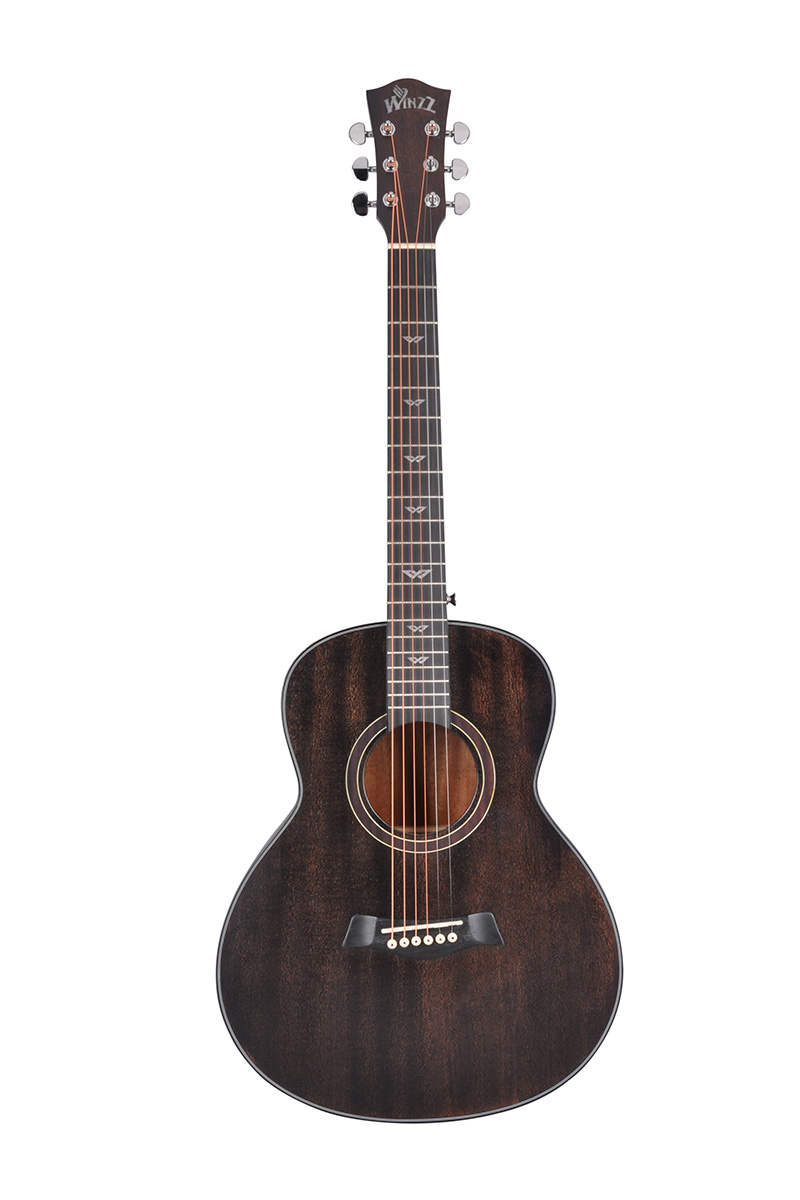 36\'\' Dark Brown High Density Man-made Wood Travel Acoustic Guitar (AF386-36)