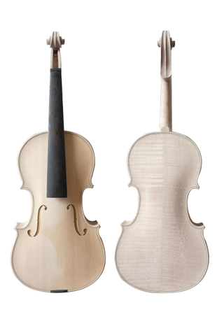Unfinished White Violin for violin maker luthier, Unvarnished Violin (V100W)