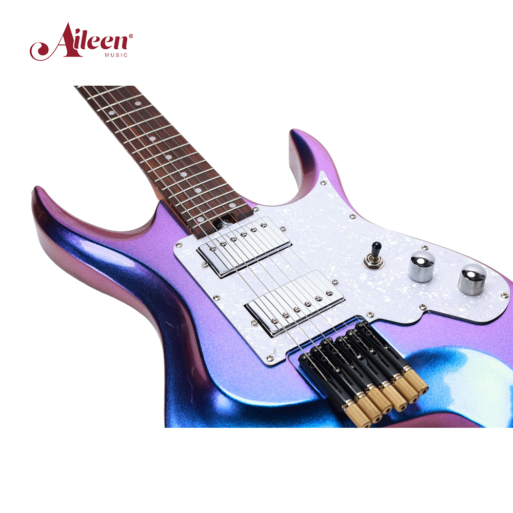 Chameleon effect headless electric guitar Solid okoume body(HGE700)