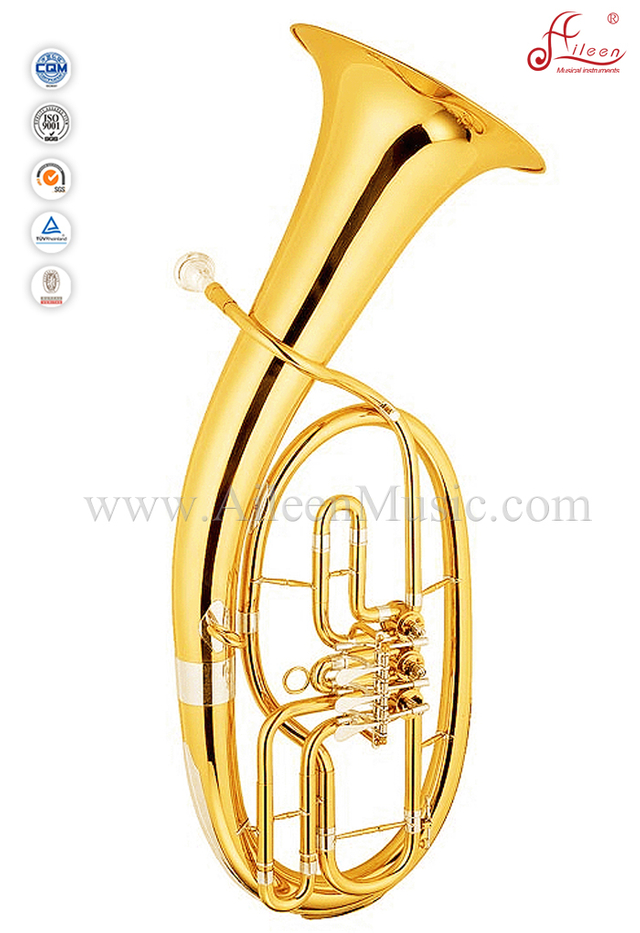 3 Valves Gold Lacquer Bb Key Baritone Wagner Horn (BR9802G)