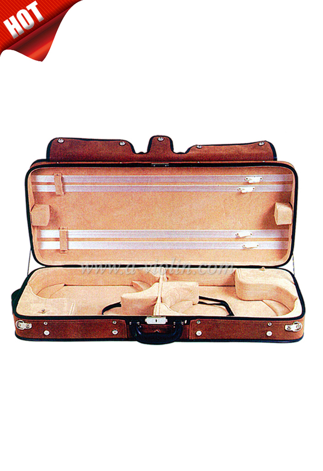 Good Quality Plywood Shell Double Violin Hard Case(CSV207)