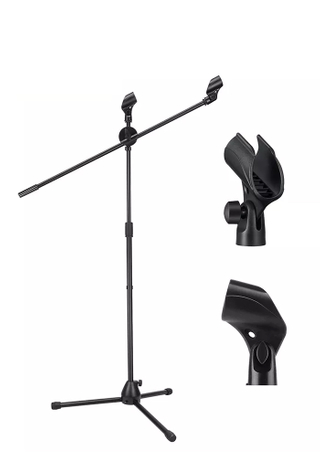 Black Collapsible Adjustable studio microphone stand for Singing(MSM402)