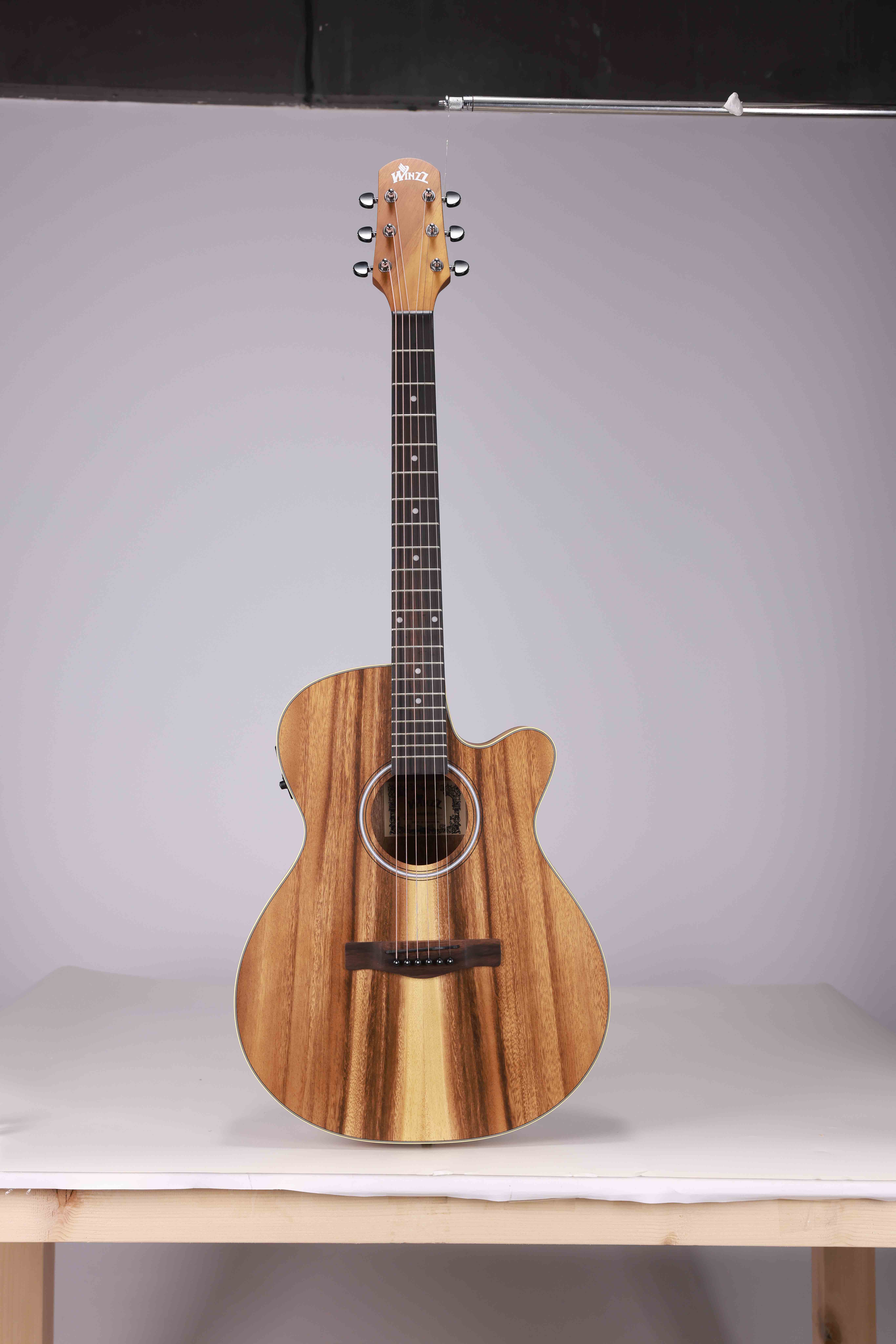 WAG603CE-40 Winzz Exotic Material 40" Cutaway Acoustic Electric Guitar Made in Indonesia