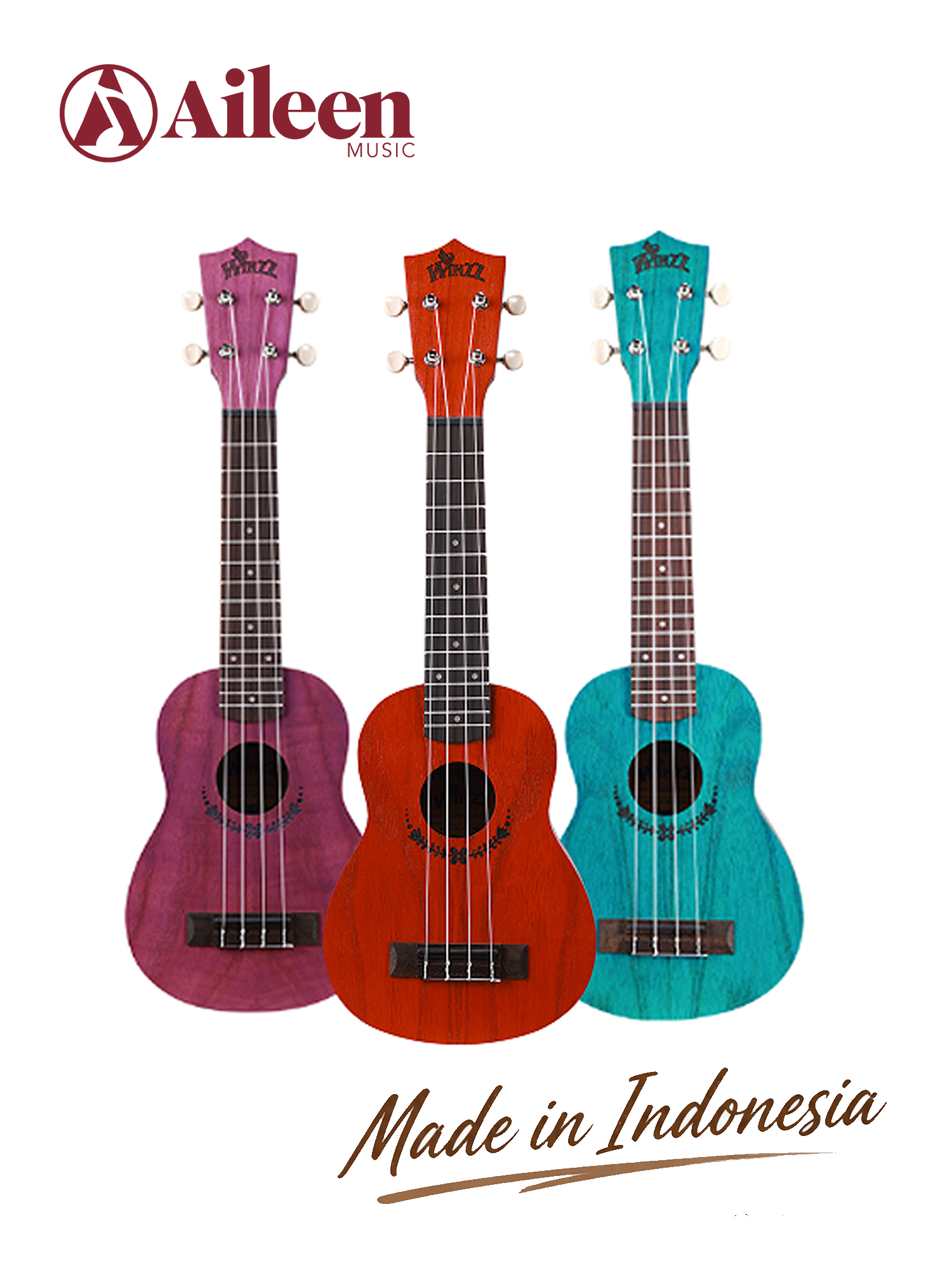 AU605-21 Winzz Colorful Soprano 21'' Ukulele Made in Indonesia