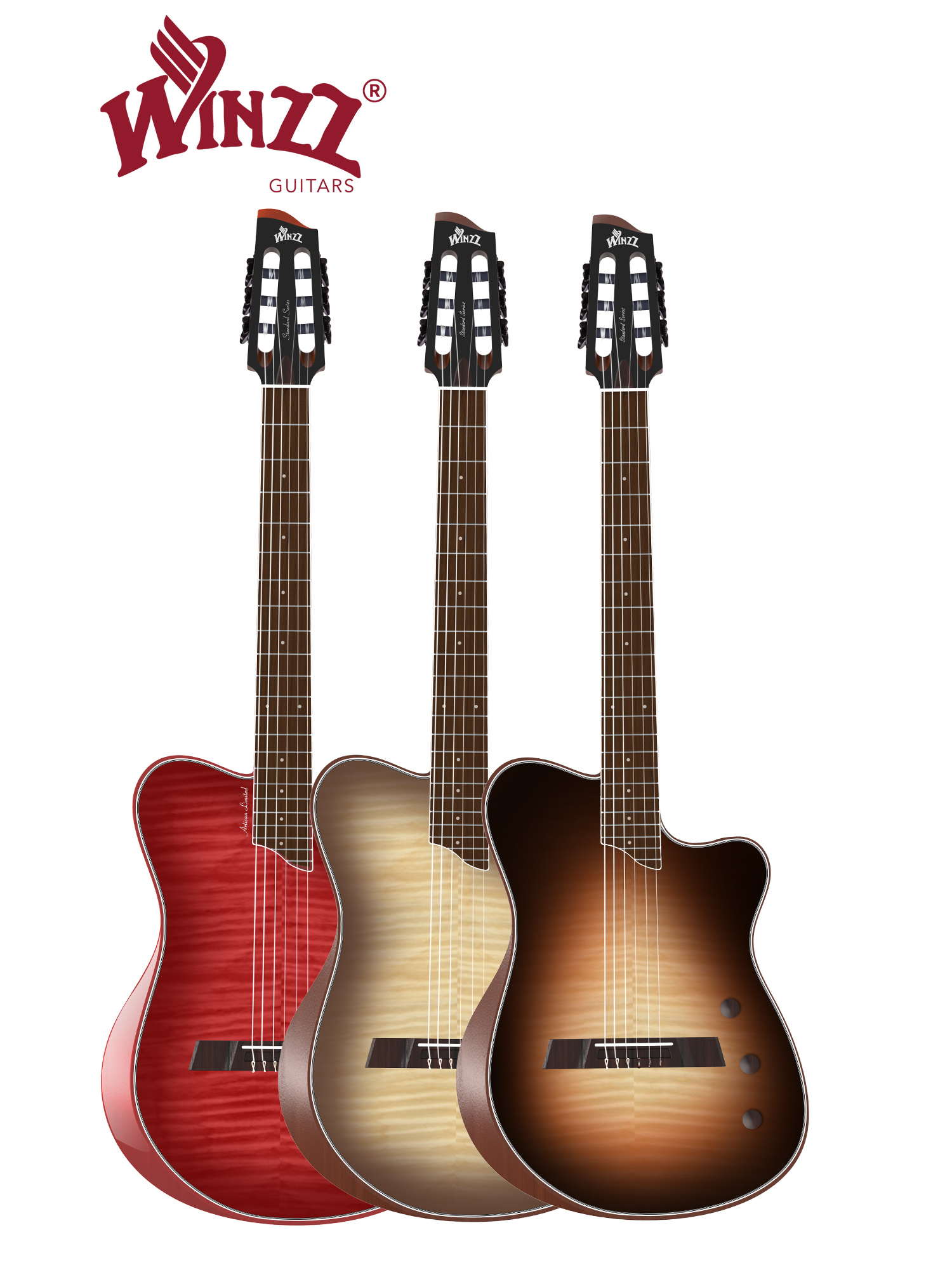 WCG370 China Musical Instruments Manufacturer Winzz Nylon-string 39" Electro-acoustic Guitar