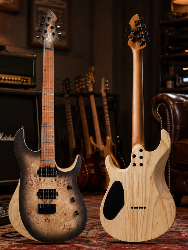 WOS150-24-AP Winzz New Design Swamp Ash+Poplar Burl Top 6-string Electric Guitar