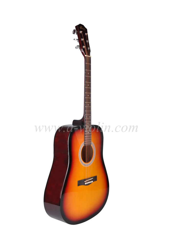 [WINZZ] 41" Musical Instrument Dreadnought Linden Plywood Maple Acoustic Guitar (AF229H)