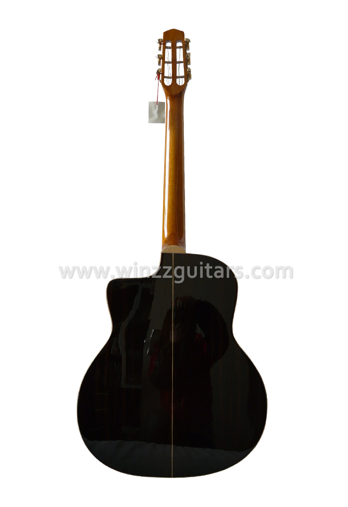 D hole or Oval Hole Solid Cedar Top Gypsy Jazz Guitar (AGJ60)