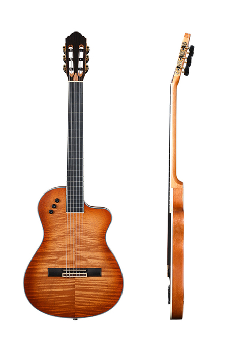 Thin body 39" acoustic electric guitar Flamed okoume(WCG170CE)