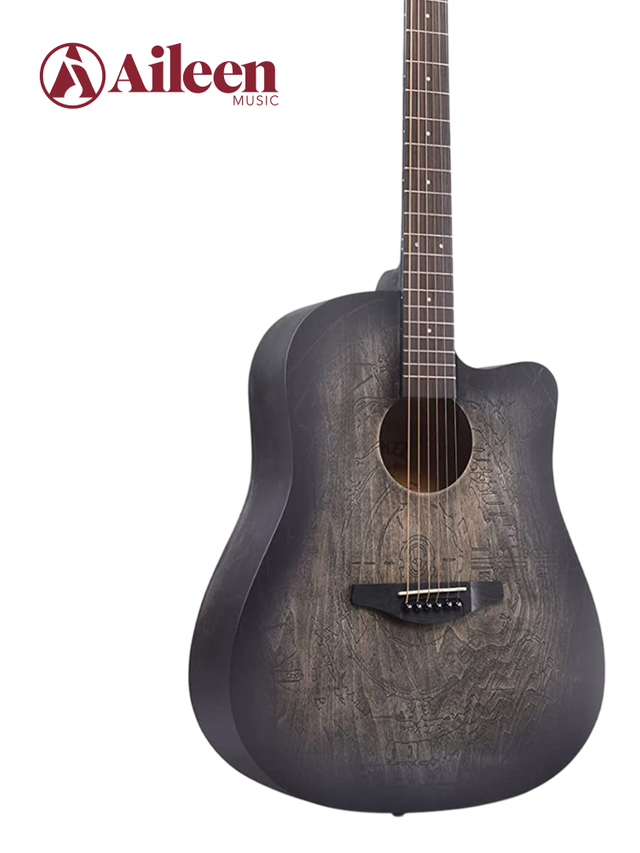  AF-HE00LC-41 Hot Sale 41 Inch Hand Rubbed Finish Cutaway Acoustic Guitar 