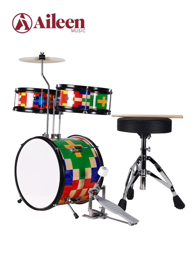 Custom 3-Piece Kids Drum Set with Personalized Shell Graphics | OEM/ODM Children's Drum Kit Manufacturer