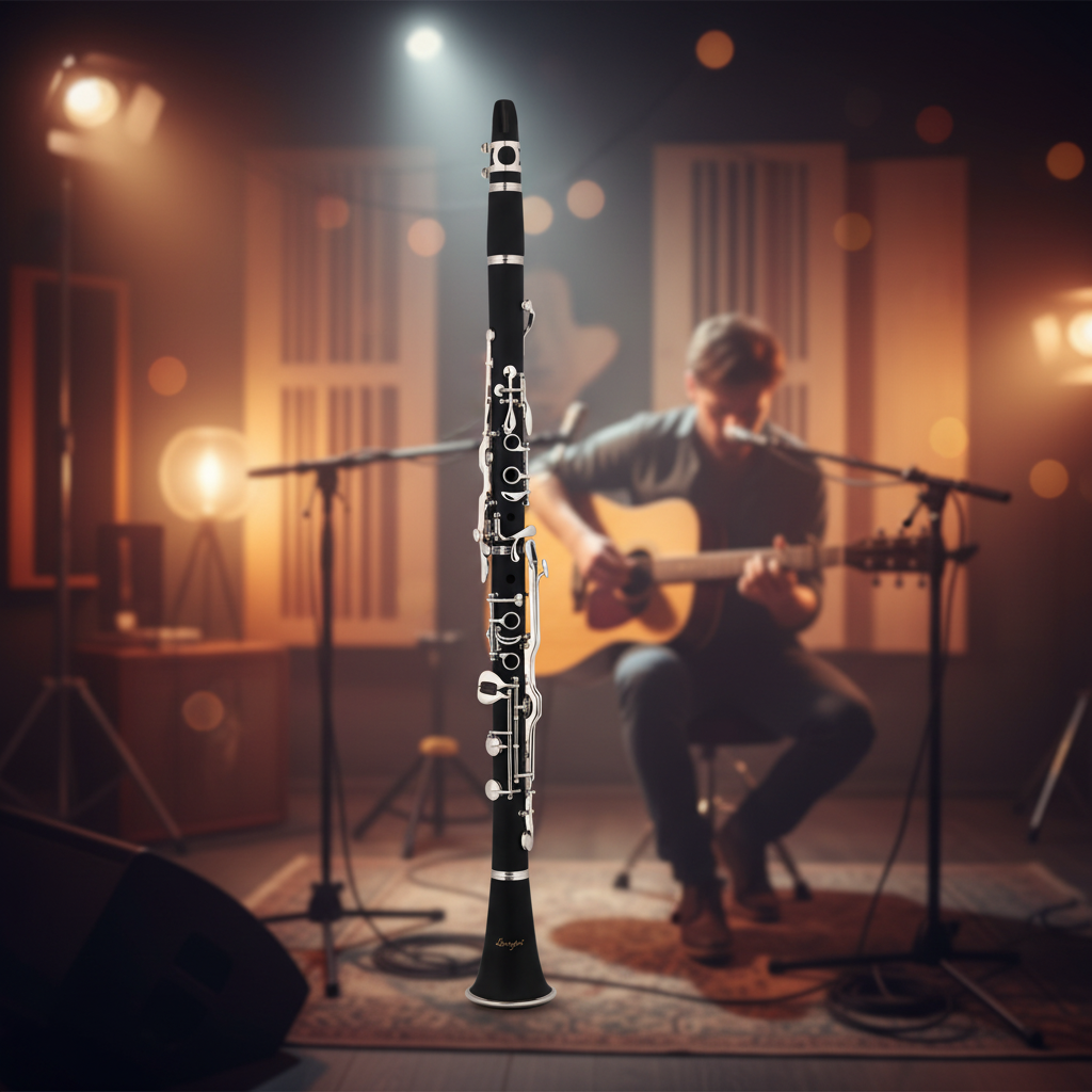 18-Key Student Clarinet German System G Key – ABS Body, Wood Grain Finish, Nickel Keys (CL-D3118GN)