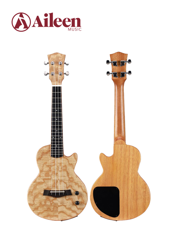 EUP74 LP Style Solid Wood Thin Body High Quality 26" Electric Ukulele