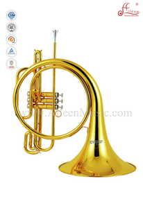 Yellow Brass Leadpipe Bb key Piston French Horn (FH7100)