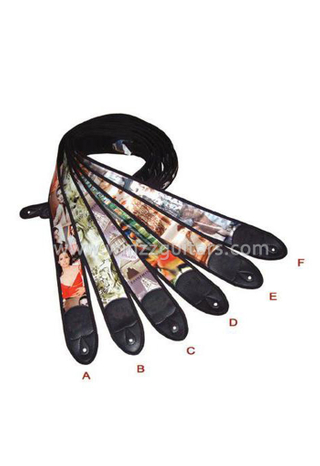 High Quality Colorful print picture Leather Guitar Straps(SL702)
