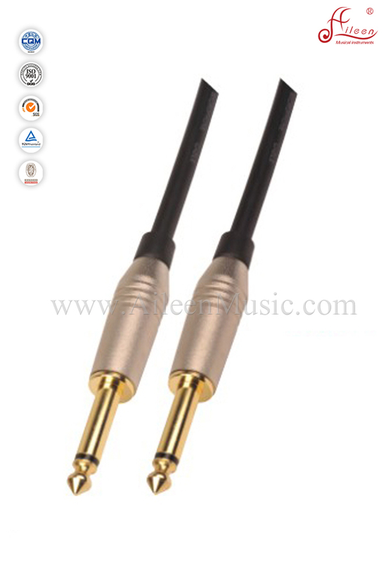 Black 6mm PVC Spiral Guitar Instrument Cable (AL-G021)