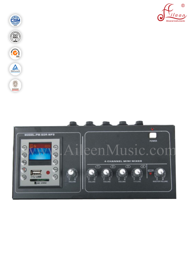 DC9V Power 8 MIC Inputs Musical Instrument 20dB Gain DJ Mixing Console (ADM-120AMP)