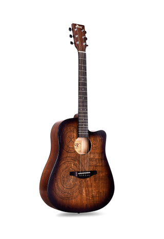 41-Inch Carved Basswood Acoustic Electric Guitar(AF-HE00LC)