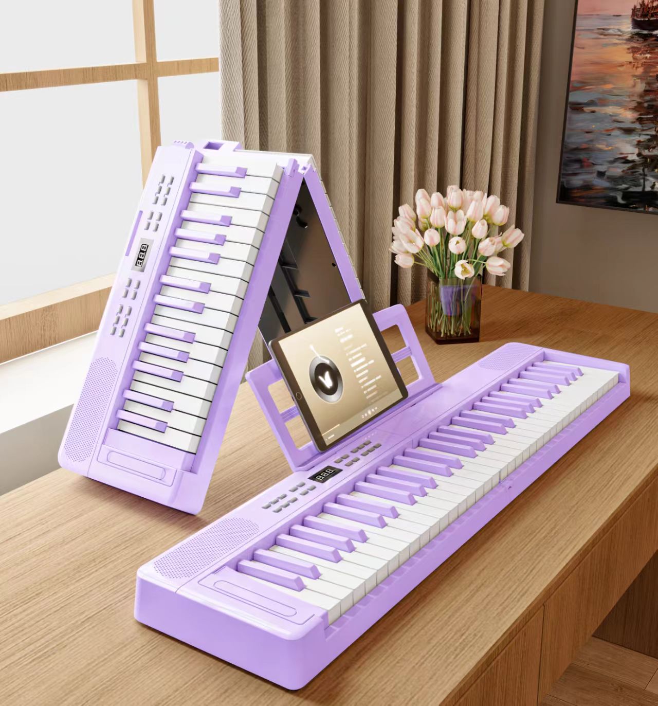 EK-F6102 Fashion Musical Instruments 61 Keys Foldable Keyboard