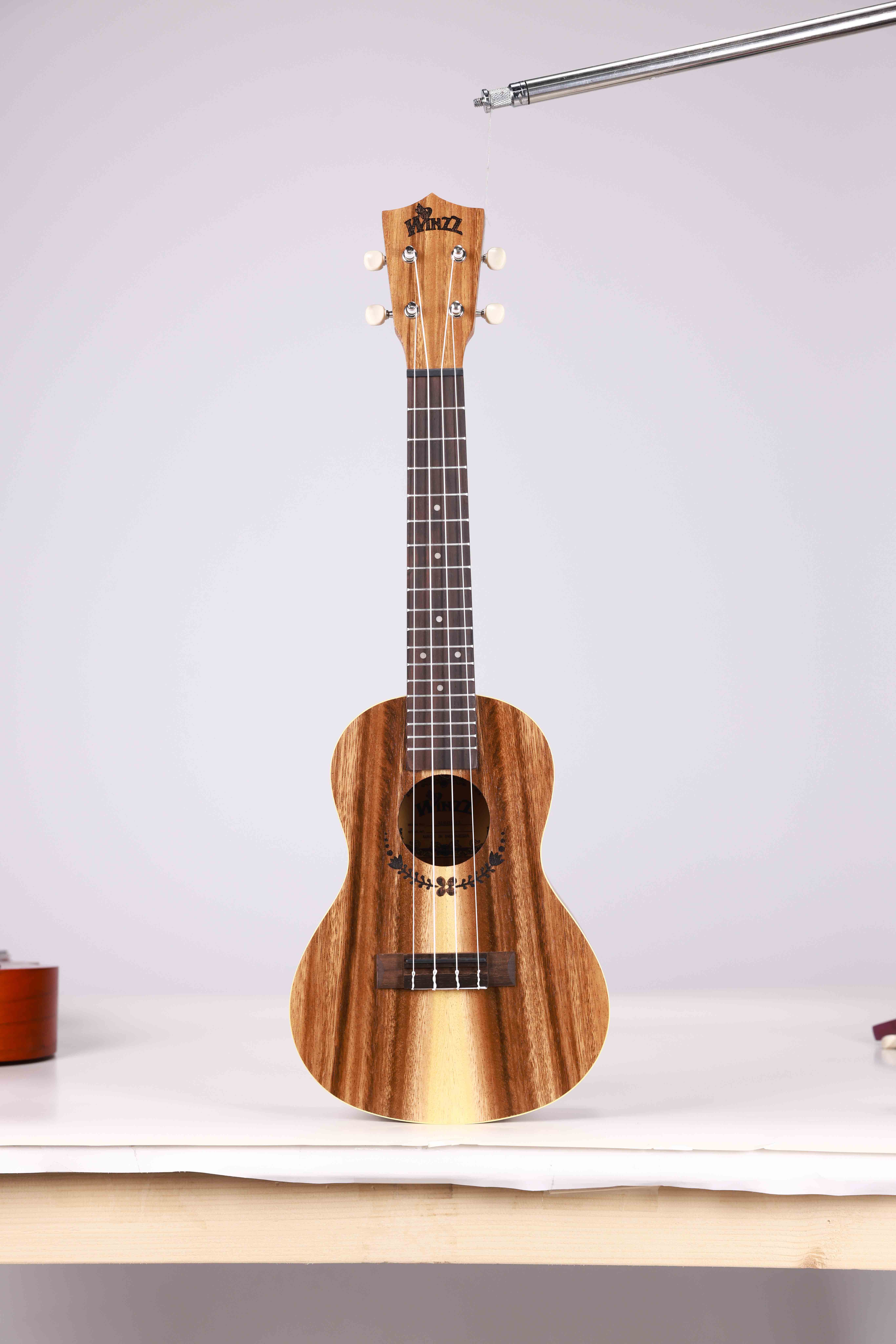 AU604-21 Winzz Quality Soprano Teak (white Fiber) Plywood 21'' Ukulele Made in Indonesia